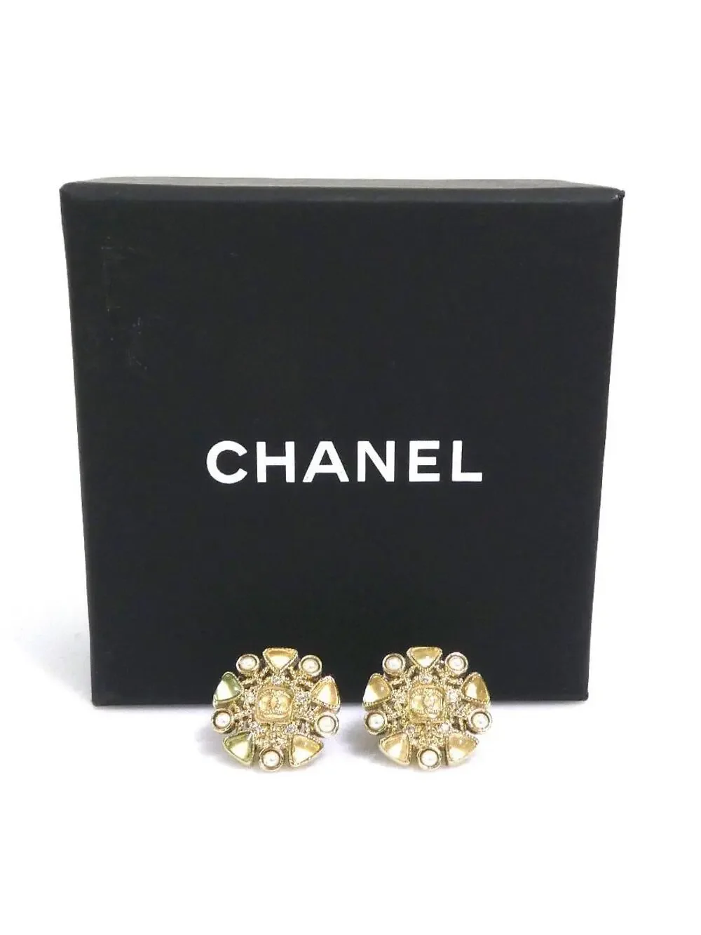 Auth Chanel Cc Logo Pierce Earrings #302781C42B